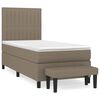 vidaXL Sommier &agrave; lattes de lit avec matelas Taupe 80x200 cm Tissu