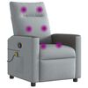 vidaXL Fauteuil de massage inclinable Gris clair Tissu