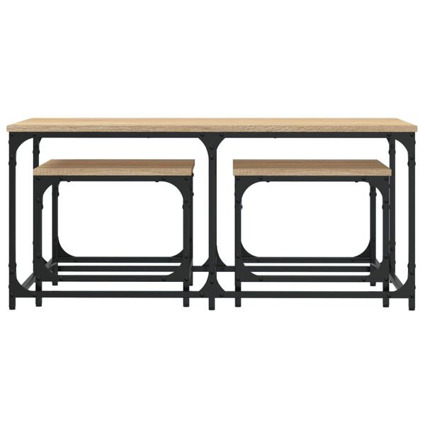 vidaXL Tables basses gigognes 3 pcs chêne sonoma bois d'ingénierie