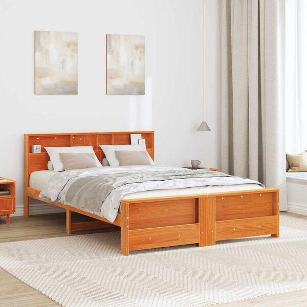vidaXL Cadre de lit Brun cire 150 x 200 cm Bois d'ing&eacute;nierie