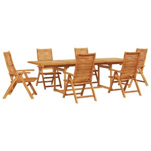 vidaXL Ensemble de salle &agrave; manger pour jardin 7 pcs Marron