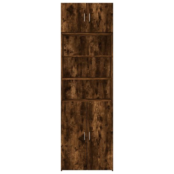 vidaXL Armoire de rangement ch&ecirc;ne fum&eacute; 70x42,5x225cm bois d'ing&eacute;nierie