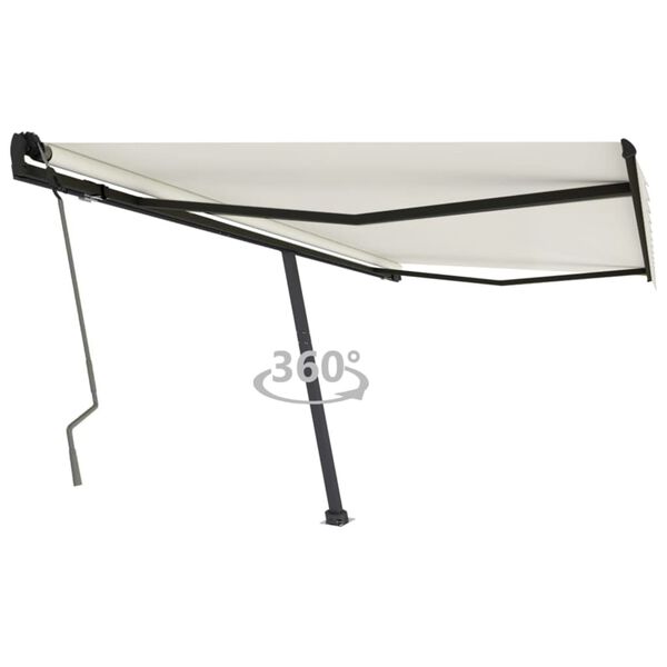 vidaXL Auvent manuel r&eacute;tractable sur pied 400x350 cm Cr&egrave;me
