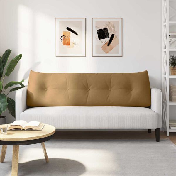 vidaXL Coussin de Dos Marron 160 x 24 x 50 cm Velours