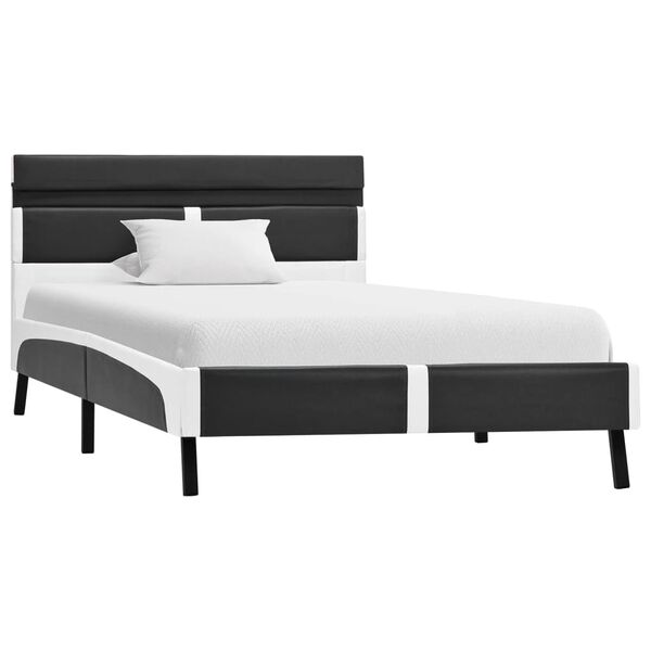 vidaXL Cadre de lit avec LED sans matelas gris similicuir 90x200 cm