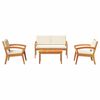 vidaXL Ensemble bistrot avec coussin 4 pcs Marron Polyester