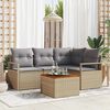 vidaXL Ensemble de canap&eacute; de jardin 5 pcs beige et gris clair