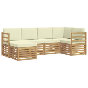 vidaXL Ensemble de canap&eacute;s d'ext&eacute;rieur 6 pc Blanc et cr&egrave;me Polyester