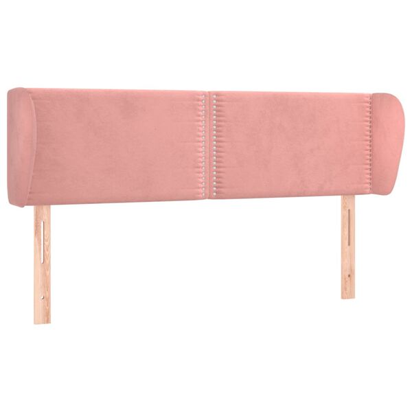 vidaXL T&ecirc;te de lit avec oreilles Rose 147x23x78/88 cm Velours