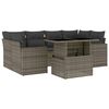 vidaXL Salon de jardin avec coussins 7 pcs gris r&eacute;sine tress&eacute;e