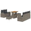 vidaXL Ensemble de canap&eacute; de jardin avec coussin 8 pcs Gris polyrotin