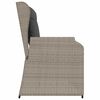 vidaXL Banc inclinable de jardin et coussins gris clair r&eacute;sine tress&eacute;e