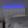 vidaXL T&ecirc;te de lit &agrave; LED Blanc 100x5x78/88 cm Similicuir