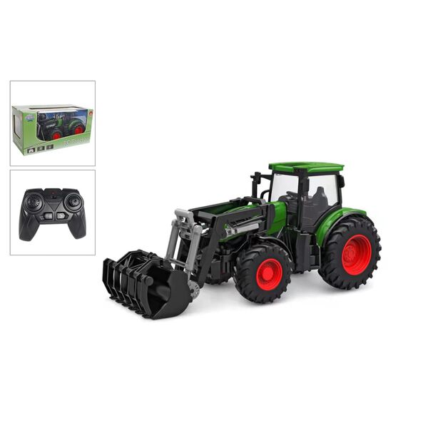 Kids Globe Tracteur t&eacute;l&eacute;command&eacute; 2,4 GHz 27 cm Vert et rouge
