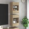 vidaXL Meubles muraux avec lumi&egrave;res LED pour TV 2 pcs ch&ecirc;ne sonoma 40x30x60,5 cm