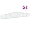 vidaXL Paniers &agrave; gabions arqu&eacute;s 4 pcs 400x30x40/60 cm Fer galvanis&eacute;