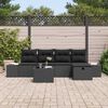 vidaXL Ensemble de canap&eacute; de jardin avec coussin 6 pcs Noir polyrotin