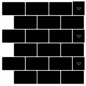 vidaXL Carreau de m&eacute;tro 10 pcs Noir 30 x 30 cm Polyur&eacute;thane et PET