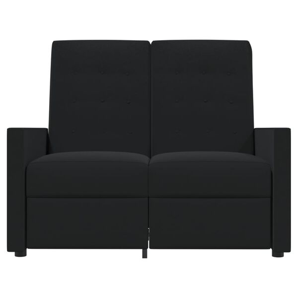 vidaXL Fauteuil inclinable &agrave; 2 places Noir Tissu