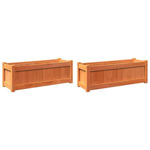 vidaXL Jardini&egrave;res 2 pcs cire marron bois de pin massif