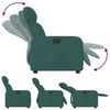 vidaXL Fauteuil inclinable électrique Vert foncé Tissu