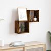 vidaXL &Eacute;tag&egrave;res Murales avec &eacute;tag&egrave;re 2 pcs Ch&ecirc;ne fum&eacute; 26 x 15 x 26 cm