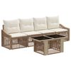 vidaXL Ensemble de canap&eacute; de jardin 5 pc Beige et blanc cr&egrave;me