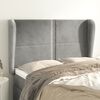 vidaXL T&ecirc;te de lit avec oreilles Gris clair 147x23x118/128 cm Velours