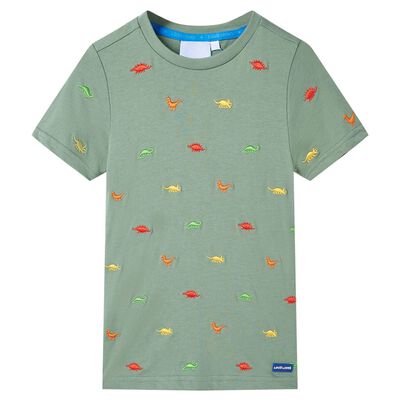 T-shirt pour enfants avec manches courtes kaki 140