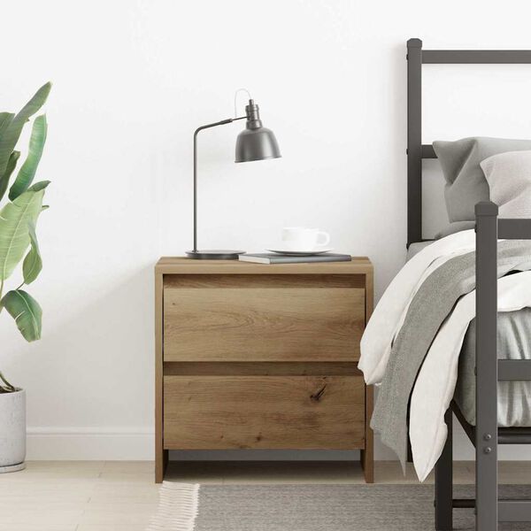 vidaXL Cabinet de chevet avec tiroir Chêne artisanal 45 x 34 x 44,5 cm