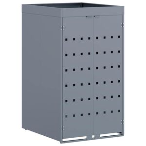 vidaXL Rangement pour bac &agrave; roulettes avec toit de jardini&egrave;re pour bac unique de 240L