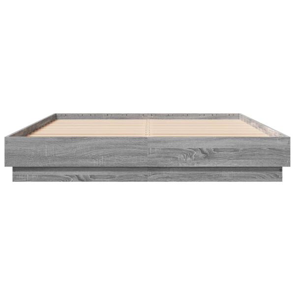 vidaXL Cadre de lit sans matelas sonoma gris 160x200 cm
