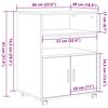 vidaXL Armoire avec &eacute;tag&egrave;re avec roue Ch&ecirc;ne noir 60 x 48 x 74,5 cm