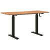 vidaXL Bureau Noir et Brun Clair 140 x 60 cm Bois de ch&ecirc;ne massif