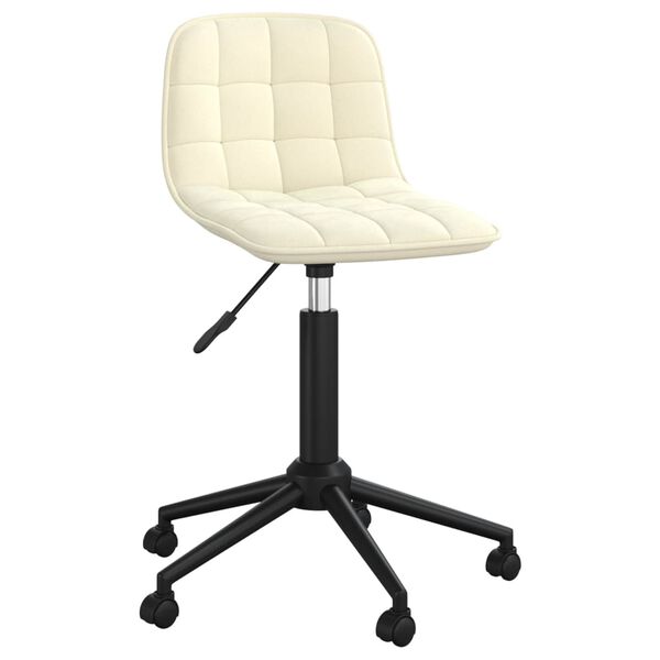 vidaXL Chaise pivotante de bureau Cr&egrave;me Velours