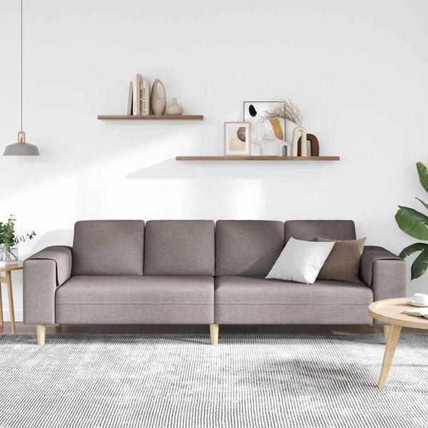 vidaXL Canap&eacute; de salon Taupe 250 x 77 x 76 cm Polyester