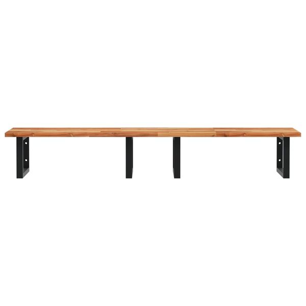 vidaXL &Eacute;tag&egrave;re de vasque murale acier et bois massif d'acacia
