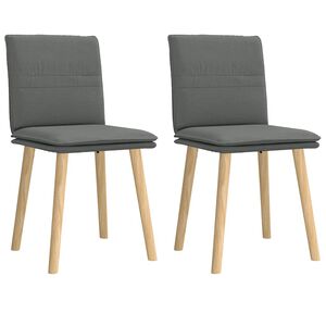 vidaXL Chaises &agrave; manger lot de 2 gris fonc&eacute; tissu