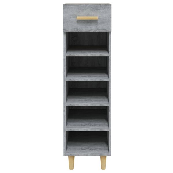 vidaXL Meuble &agrave; chaussures Sonoma gris 30x35x105 cm Bois d'ing&eacute;nierie