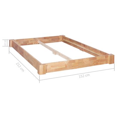 vidaXL Cadre de lit sans matelas bois de chêne massif 140x200 cm