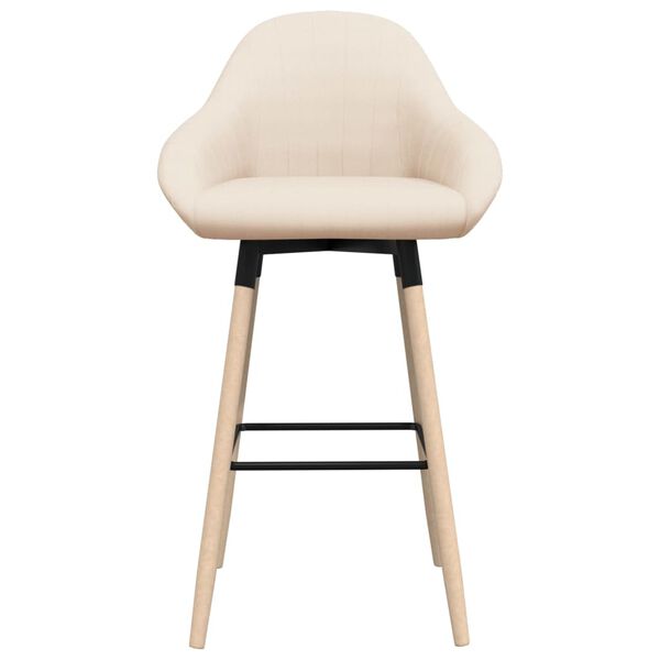 vidaXL Tabouret de bar Cr&egrave;me Tissu