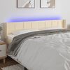 vidaXL T&ecirc;te de lit &agrave; LED Cr&egrave;me 163x16x78/88 cm Tissu