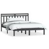 vidaXL Cadre de lit sans matelas gris bois massif