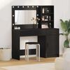 vidaXL Table de Toilette avec tiroir 2 pcs Noir Bois d'ing&eacute;nierie
