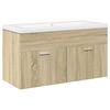 vidaXL Armoire lavabo de salle de bain et bassin int&eacute;gr&eacute; ch&ecirc;ne sonoma