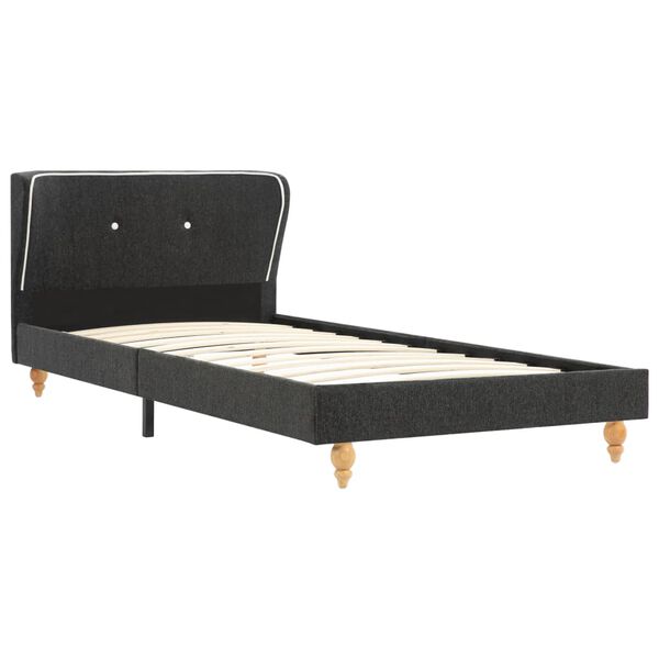 vidaXL Lit avec matelas Gris fonc&eacute; Jute 90 x 200 cm