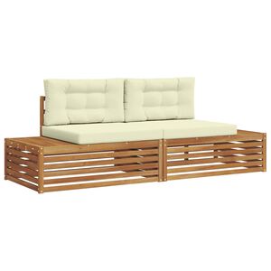 vidaXL Ensemble de canap&eacute;s d'ext&eacute;rieur avec coussin Naturel et Cr&egrave;me