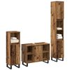 vidaXL Ensemble de mobilier de salle de bain avec &eacute;tag&egrave;re 3 pcs Marron