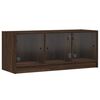 vidaXL Meuble TV avec portes en verre ch&ecirc;ne marron 102x37x42 cm