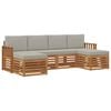 vidaXL Ensemble de canap&eacute;s d'ext&eacute;rieur 6 pc Gris Naturel et Clair